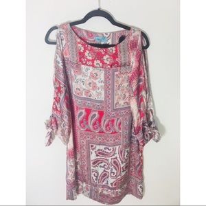 Letarte paisley shirt pink dress medium